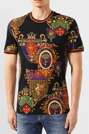Dolce & Gabbana Cotton T-Shirt All Over Print Pattern