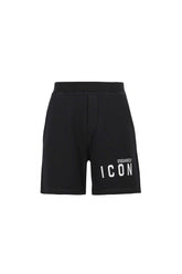 DSQUARED2 Black Silver Icon Logo Shorts