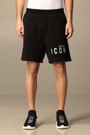 DSQUARED2 Black Silver Icon Logo Shorts