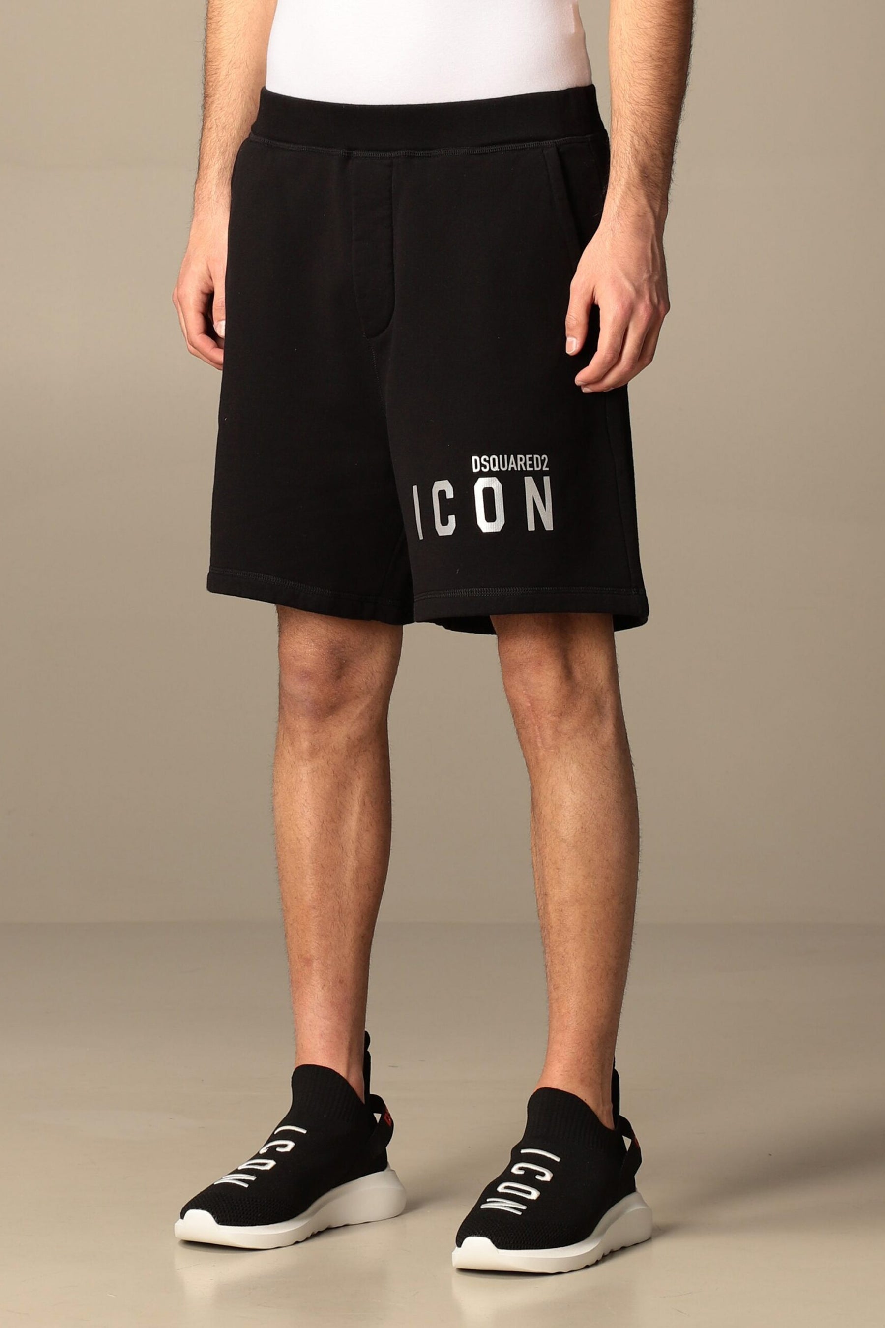 DSQUARED2 Black Silver Icon Logo Shorts