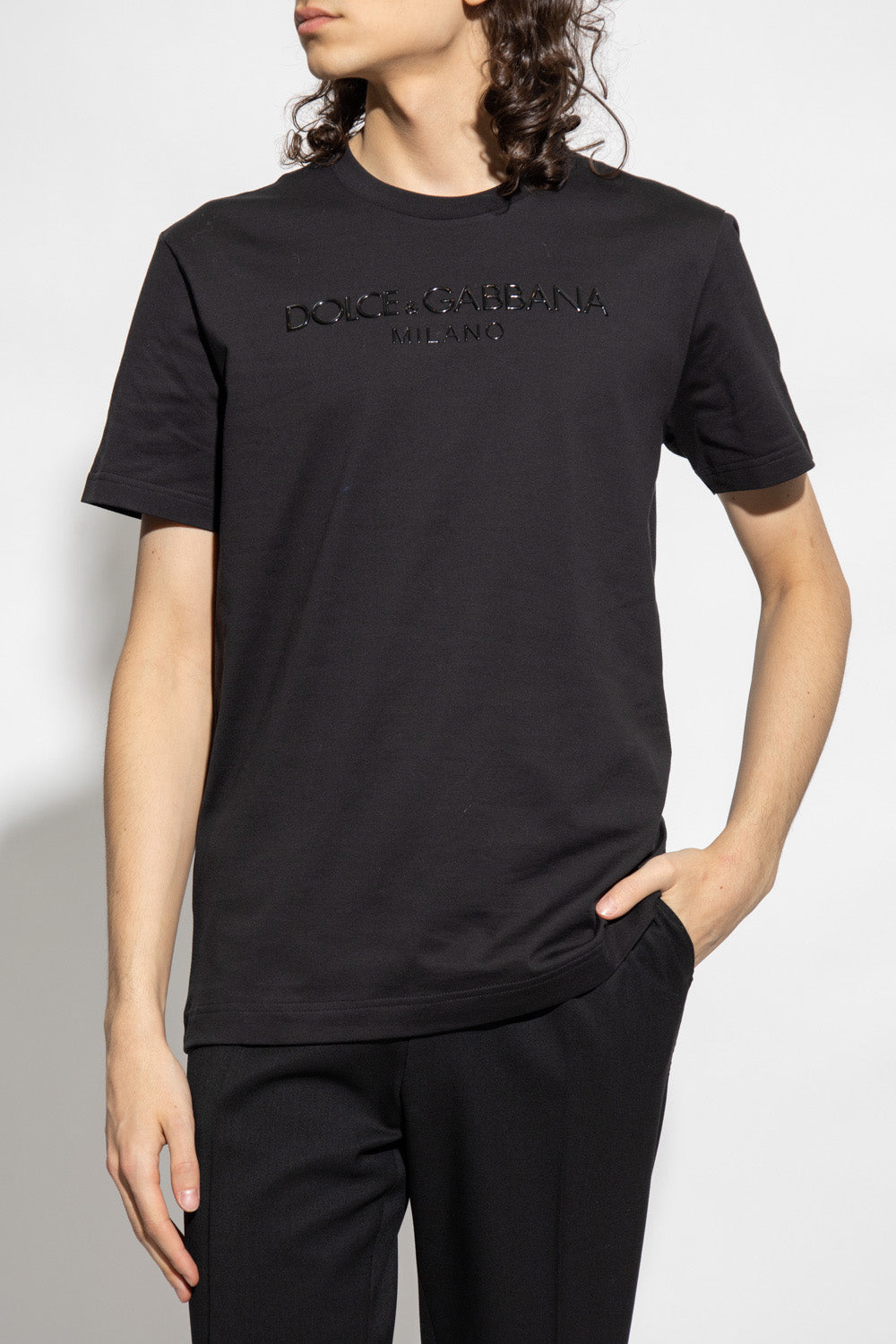 Dolce & Gabbana BLACK T-SHIRT WITH LOGO