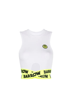 BARROW logo-tape cropped tank top