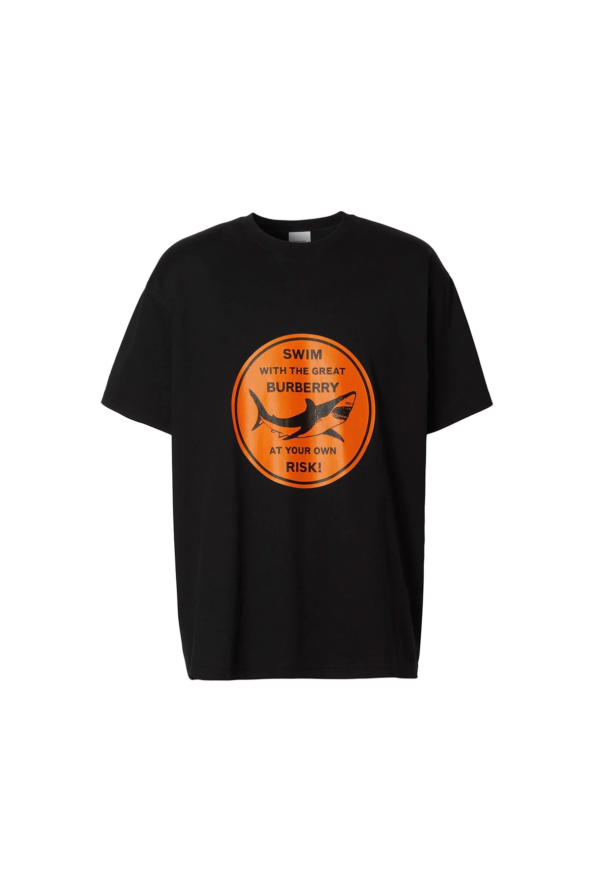Burberry Black Oversized Orange Logo T-Shirt