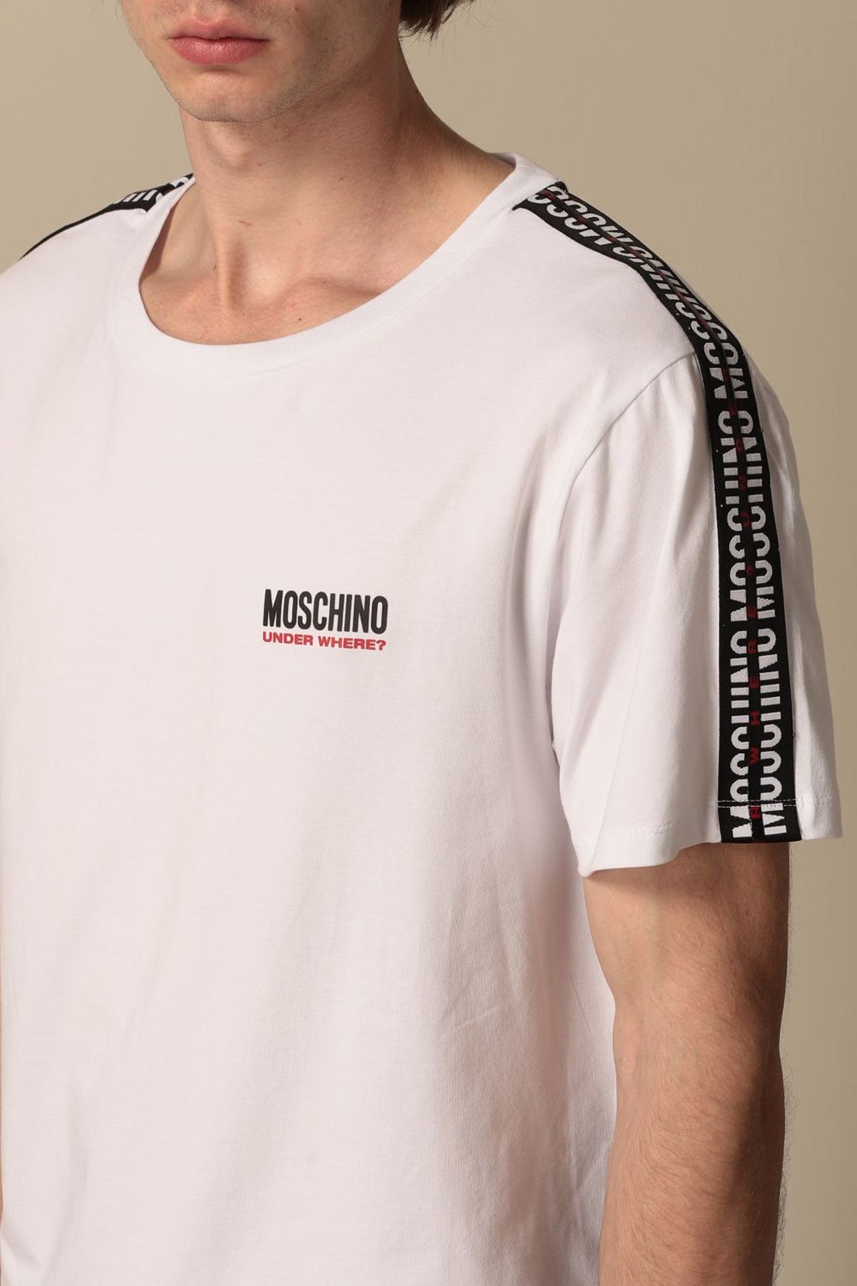 Moschino underwhere logo T-shirt strip tape