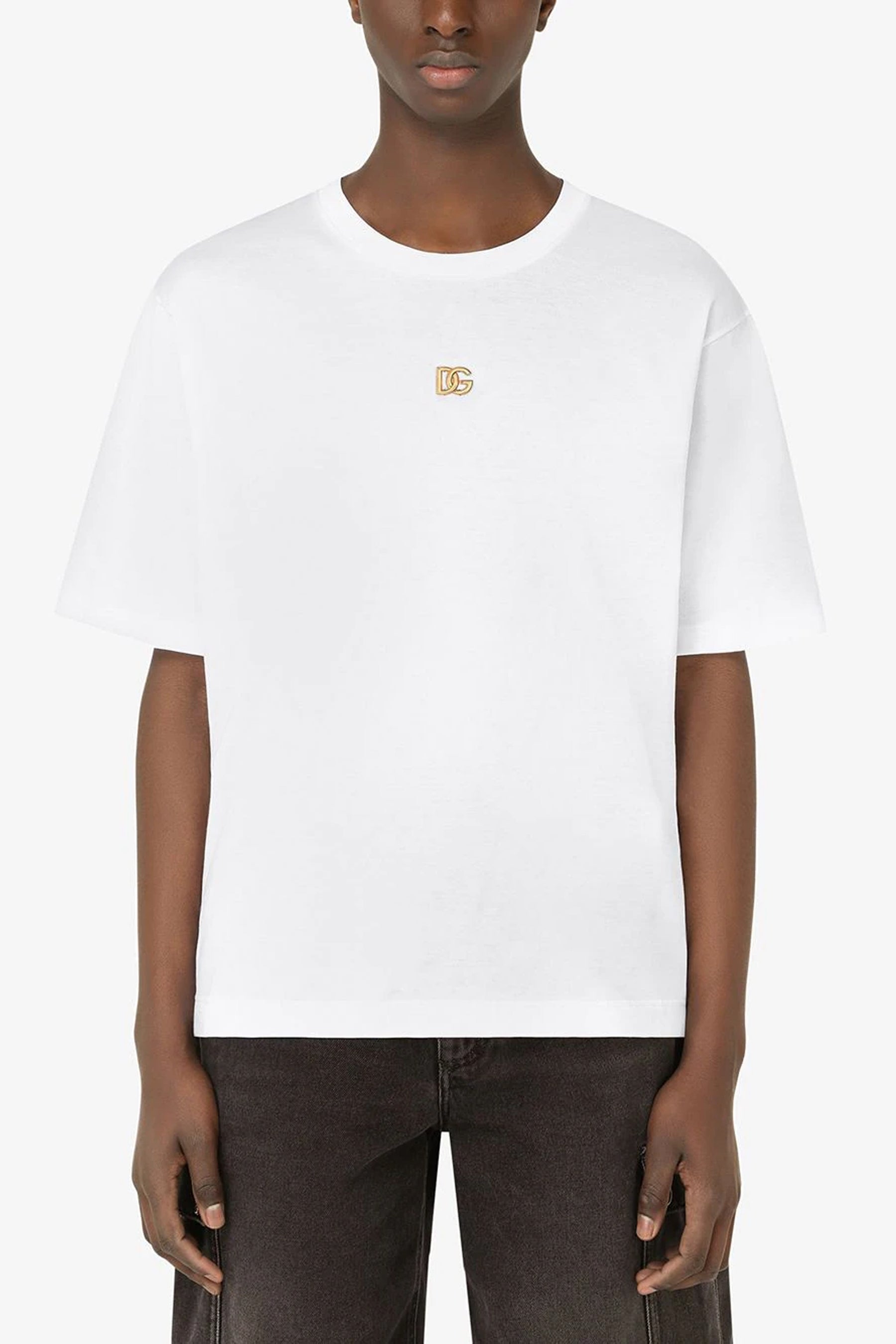 Dolce & Gabbana logo plaque cotton T-shirt white