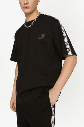 Dolce & Gabbana logo-tape technical jersey T-shirt