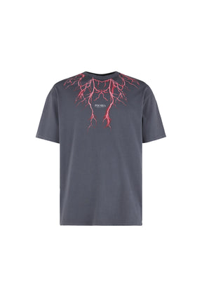 PHOBIA Grey T-Shirt with Red lightning on front