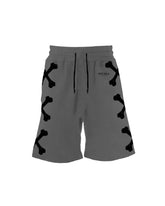 PHOBIA GREY SHORTS WITH BLACK CROSS BONES