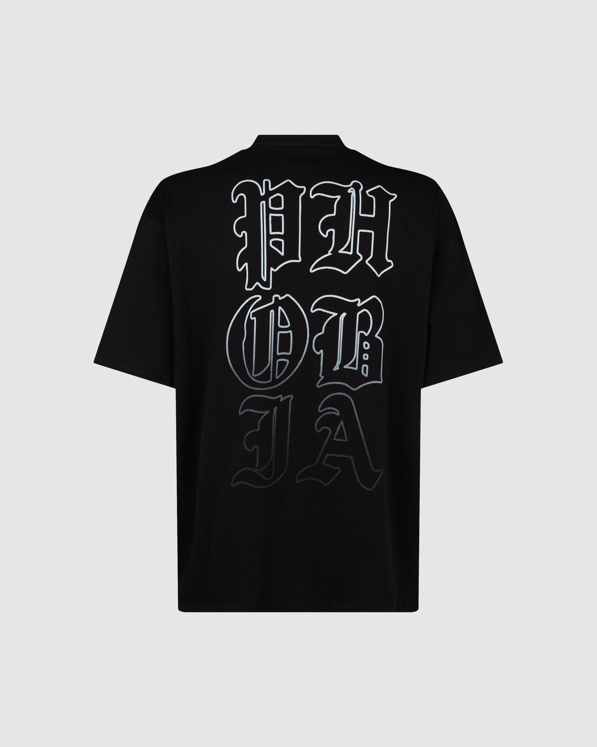 PHOBIA BLACK T-SHIRT WITH WHITE MOUTH PRINT