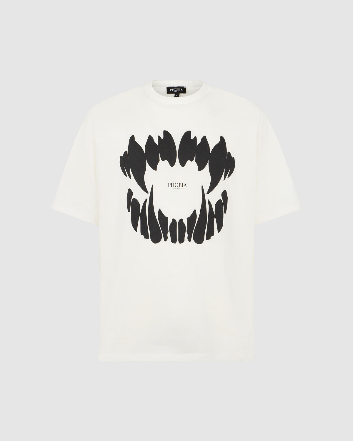 PHOBIA OFF WHITE T-SHIRT WITH BLACK MOUTH PRINT