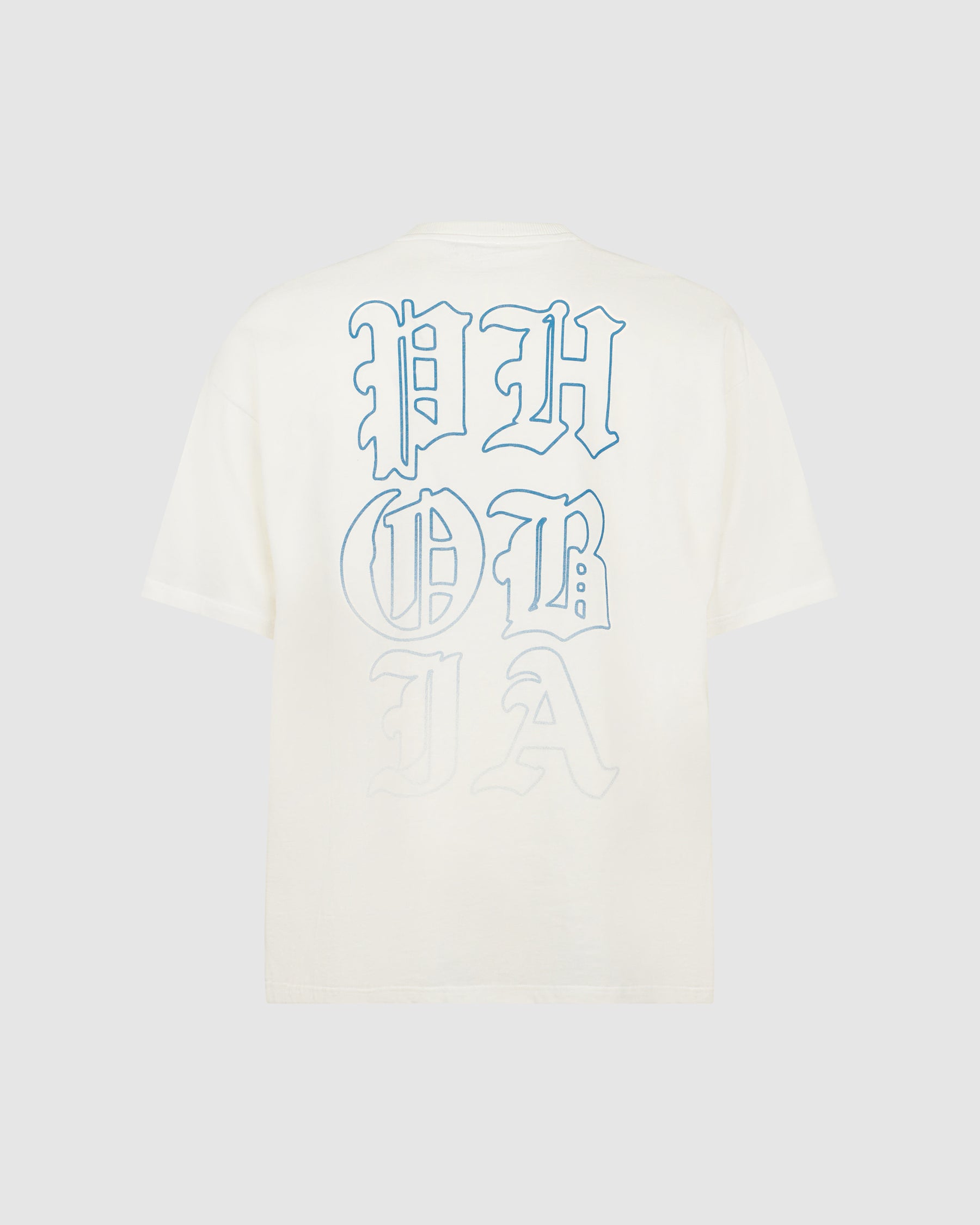 PHOBIA OFF WHITE T-SHIRT WITH LIGHT BLUE MOUTH PRINT