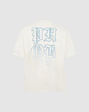 PHOBIA OFF WHITE T-SHIRT WITH LIGHT BLUE MOUTH PRINT