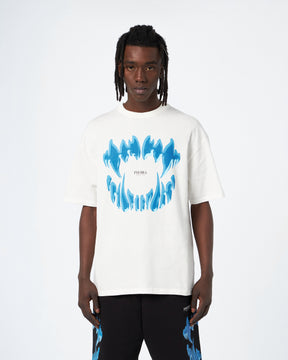 PHOBIA OFF WHITE T-SHIRT WITH LIGHT BLUE MOUTH PRINT