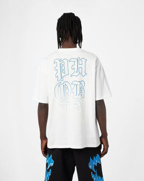 PHOBIA OFF WHITE T-SHIRT WITH LIGHT BLUE MOUTH PRINT