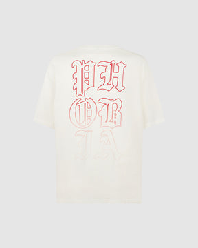 PHOBIA OFF WHITE T-SHIRT WITH RED MOUTH PRINT