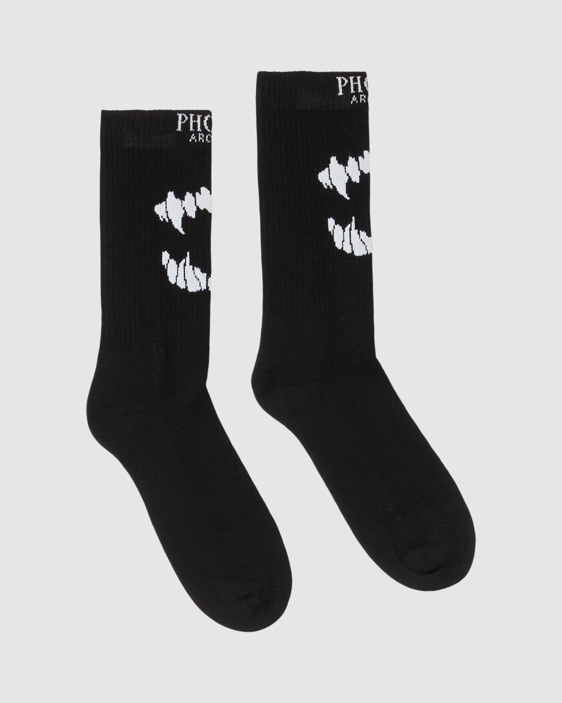 PHOBIA BLACK SOCKS WITH WITHE MOUTH