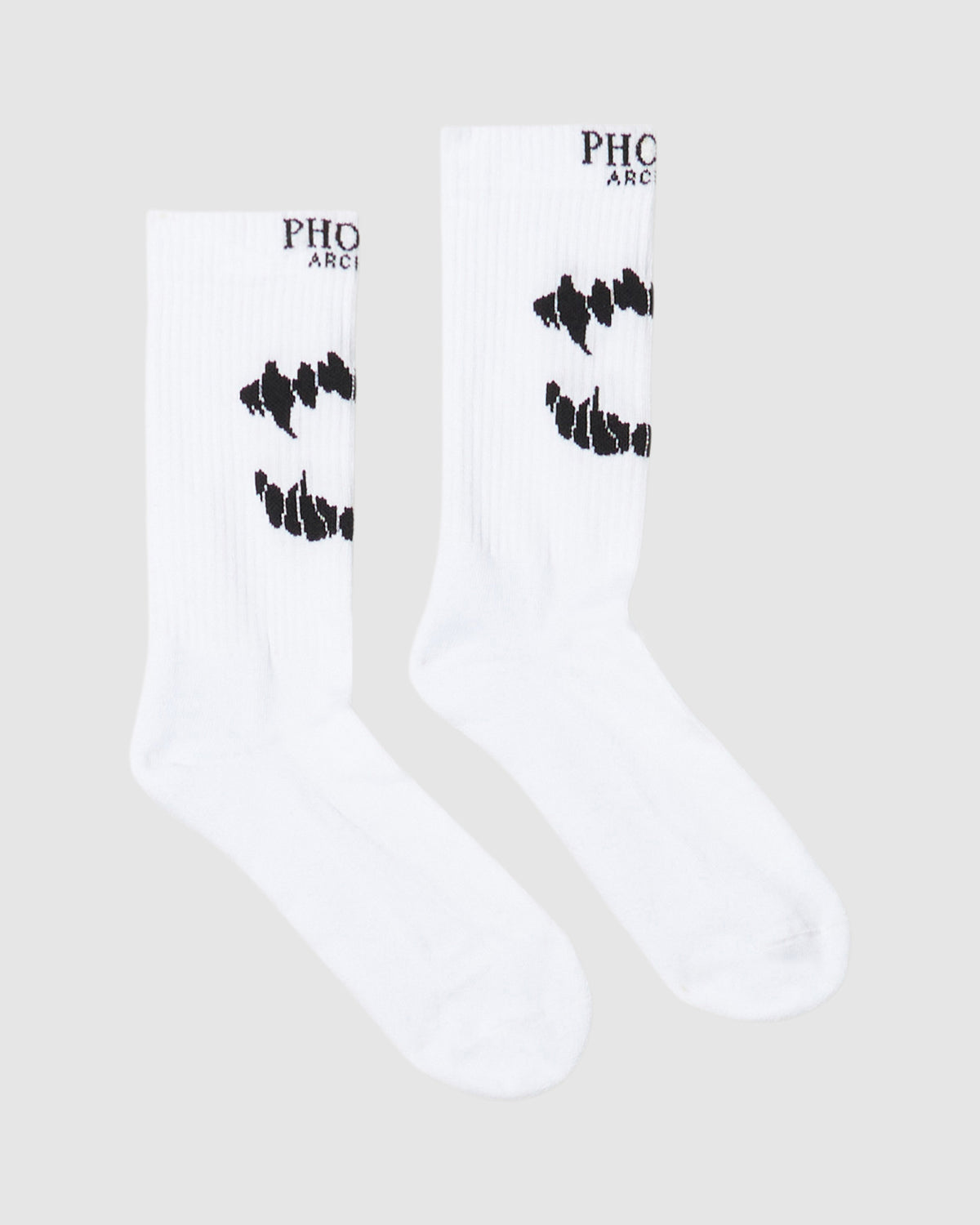 PHOBIA WHITE SOCKS WITH BLACK MOUTH