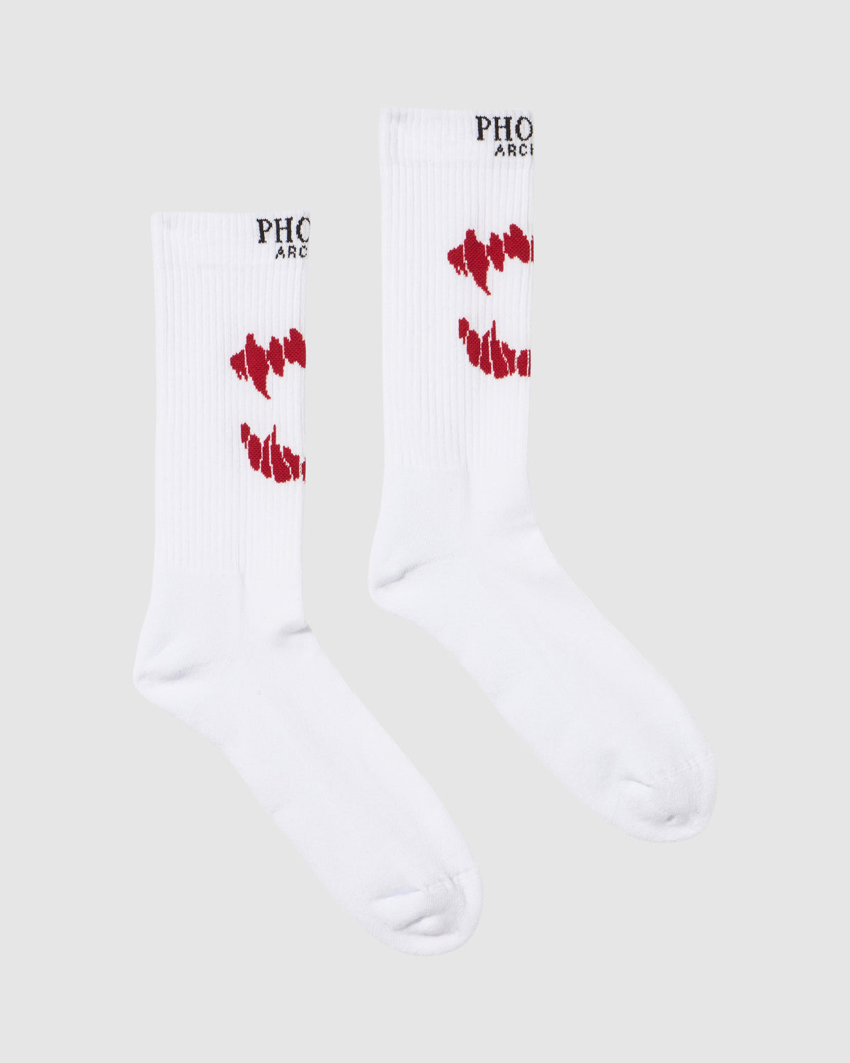 PHOBIA WHITE SOCKS WITH RED MOUTH