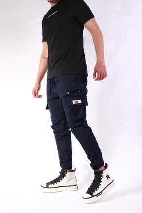 CREW Dark Blue Cargo Pants Zipper Lace