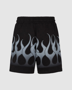 VISION OF SUPER BLACK SHORTS WITH GREY FLAMES