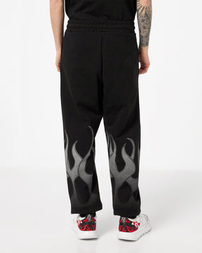 VISION OF SUPER BLACK PANTS WITH GREY FLAMES