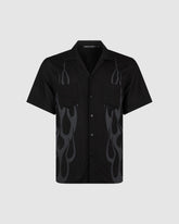 VISION OF SUPER BLACK SHIRT WITH GREY FLAMES