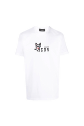 חולצה טי קצרה דיסקוורד לבנה לוגו אייקון Dsauared2 Icon