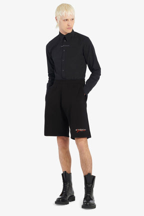 מכנס טרנינג קצר שחור לוגו חתימה אדום Givenchy 