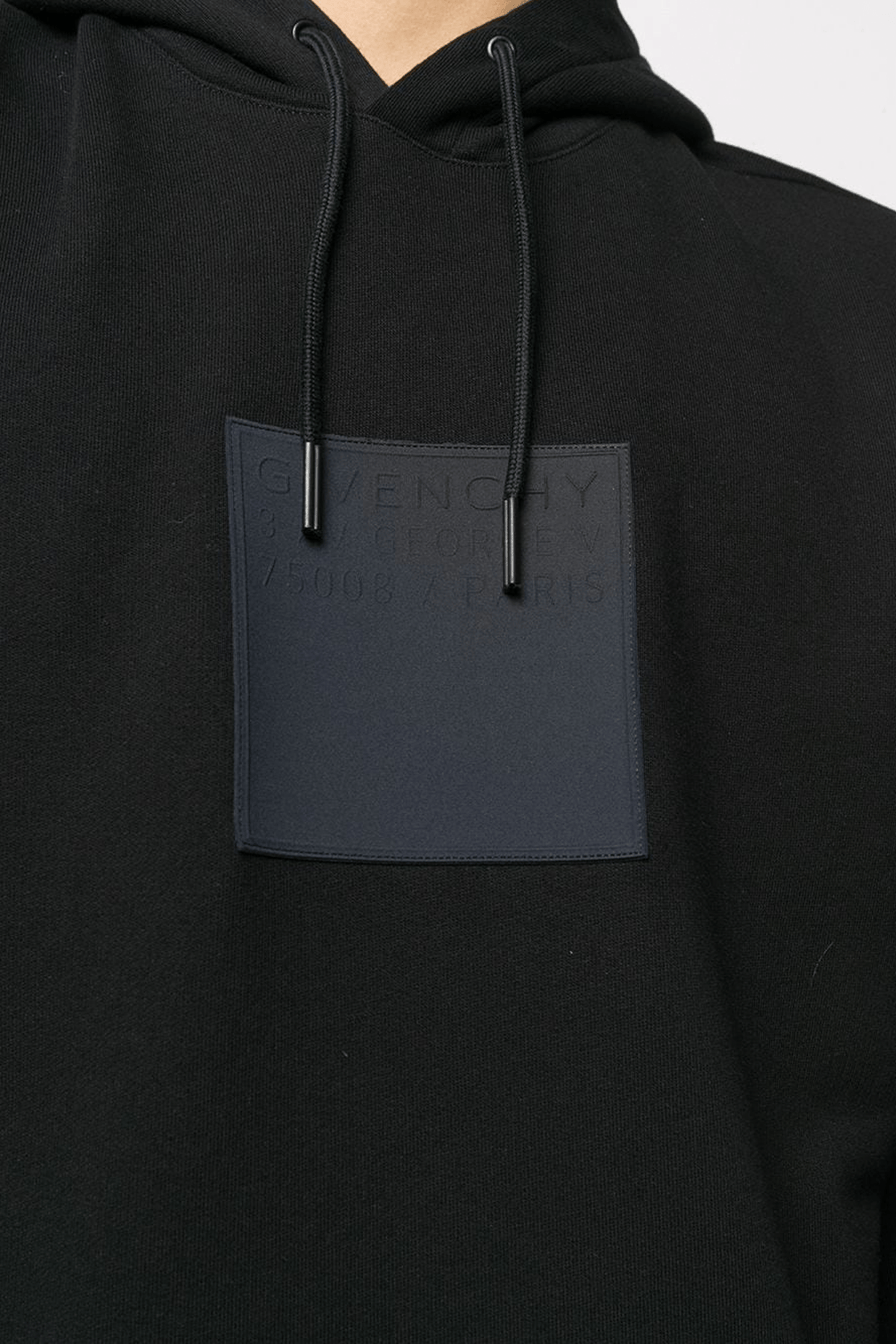 קפוצ׳ון שחור לוגו ריבוע עור ארוכים Givenchy 