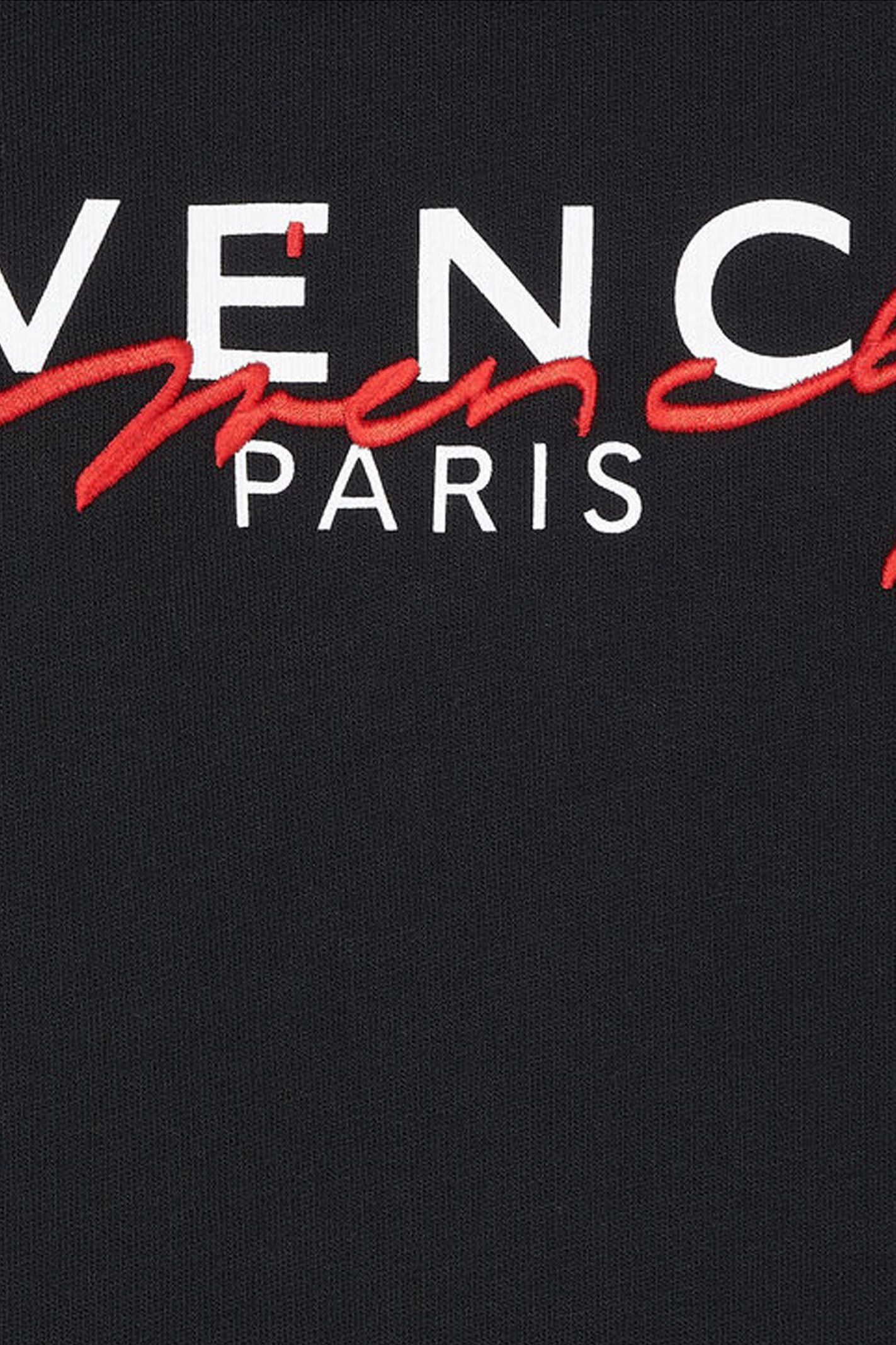 קפוצ׳ון זיפר שחור לוגו חתימה אדום אחורי Givenchy 