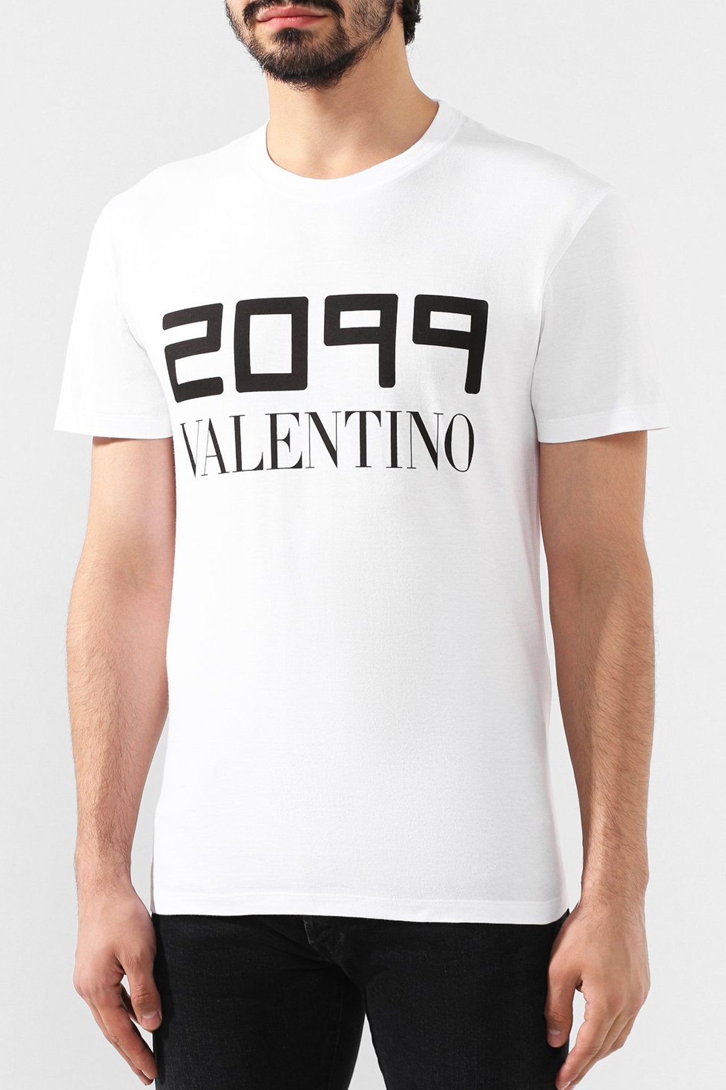 חולצה טי קצרה לוגו ולנטינו 2099 לבנה Valentino